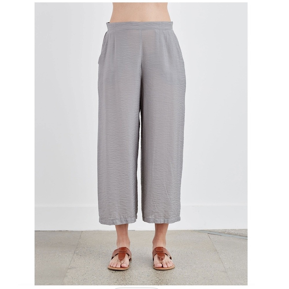 Cut Loose Parachute Grey Crinkle Wide Leg Pants Relaxed Elastic Waist 6212538 M